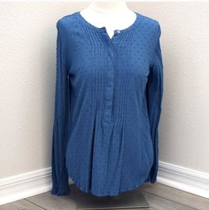 NWT Beautiful Blue Swiss Dot  Loft Top
